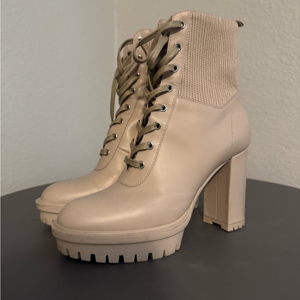 Gianvito Rossi Cream Ankle Boots